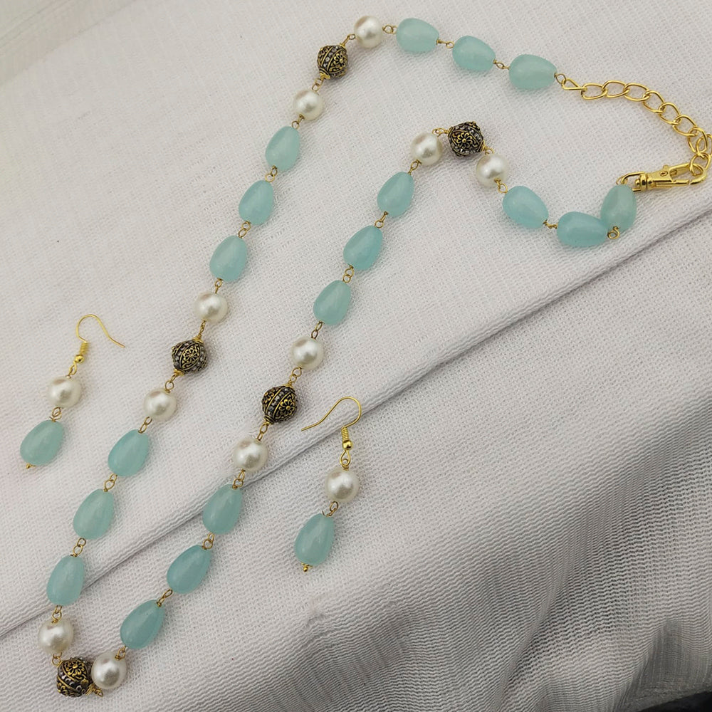 FS Collection Gold Plated Baeds Necklace Set