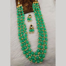 FS Collection Gold Plated 3 Line Beads Necklace Set