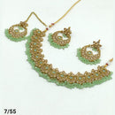FS Collection Gold Plated Kundan Stone Choker Necklace Set