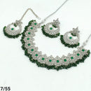 FS Collection Silver Plated Kundan Stone Choker Necklace Set