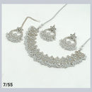 FS Collection Silver Plated Kundan Stone Choker Necklace Set