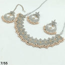 FS Collection Silver Plated Kundan Stone Choker Necklace Set
