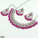 FS Collection Silver Plated Kundan Stone Choker Necklace Set