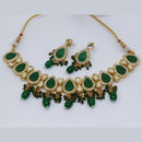 FS Collection Silver Plated Kundan Stone Choker Necklace Set