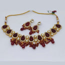 FS Collection Silver Plated Kundan Stone Choker Necklace Set