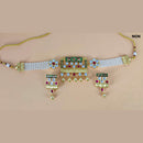FS Collection Gold Plated Meenakari & Kundan Stone Choker Necklace Set