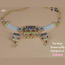 FS Collection Gold Plated Meenakari & Kundan Stone Choker Necklace Set