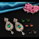 FS Collection Gold Plated AD Stone Changeable Dangler Earrings