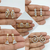 FS Collection Gold Plated AD Stone Earrings Combo