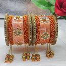 FS Collection Gold Plated Kundan Stone Acrylic Bangles