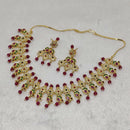 FS Collection Gold Plated Ad Stone Necklace Set