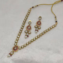 FS Collection Gold Plated Ad Stone Necklace Set