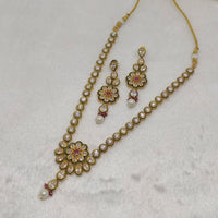 FS Collection Gold Plated Ad Stone Necklace Set