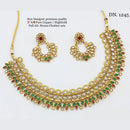 FS Collection Copper Gold Plated AD Stone Choker Necklace Set