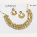 FS Collection Copper Gold Plated AD Stone Choker Necklace Set