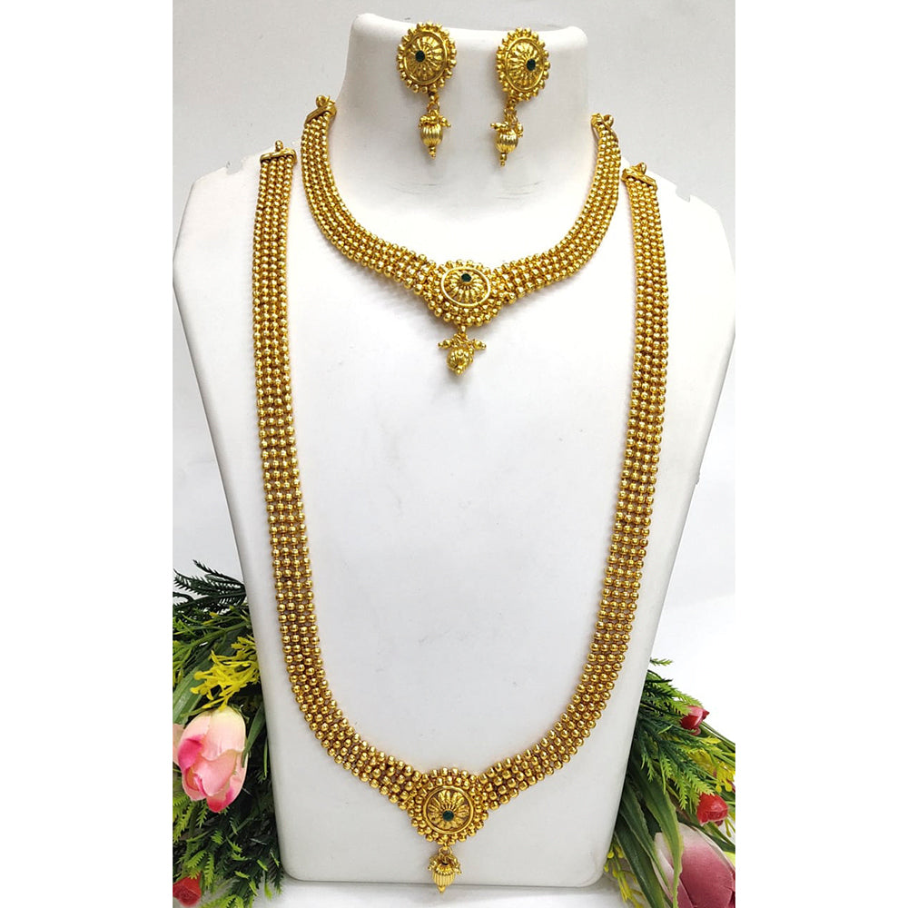 FS Collection Gold Plated Pota Stone Double Set