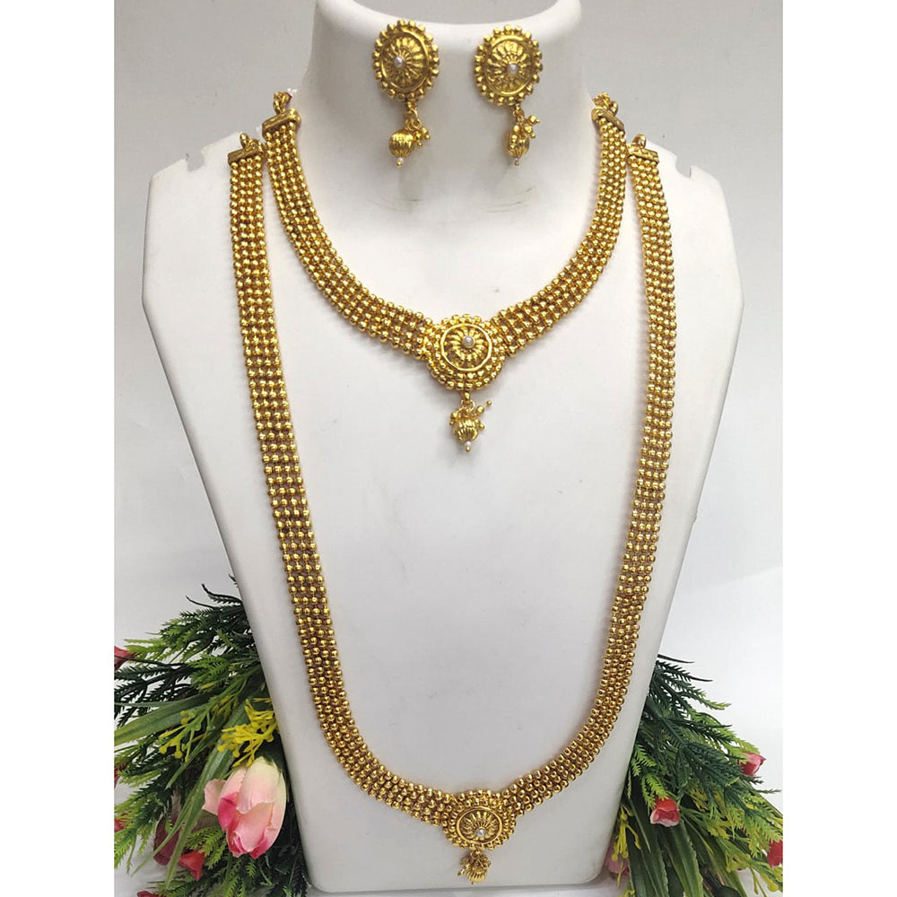 FS Collection Gold Plated Pota Stone Double Set