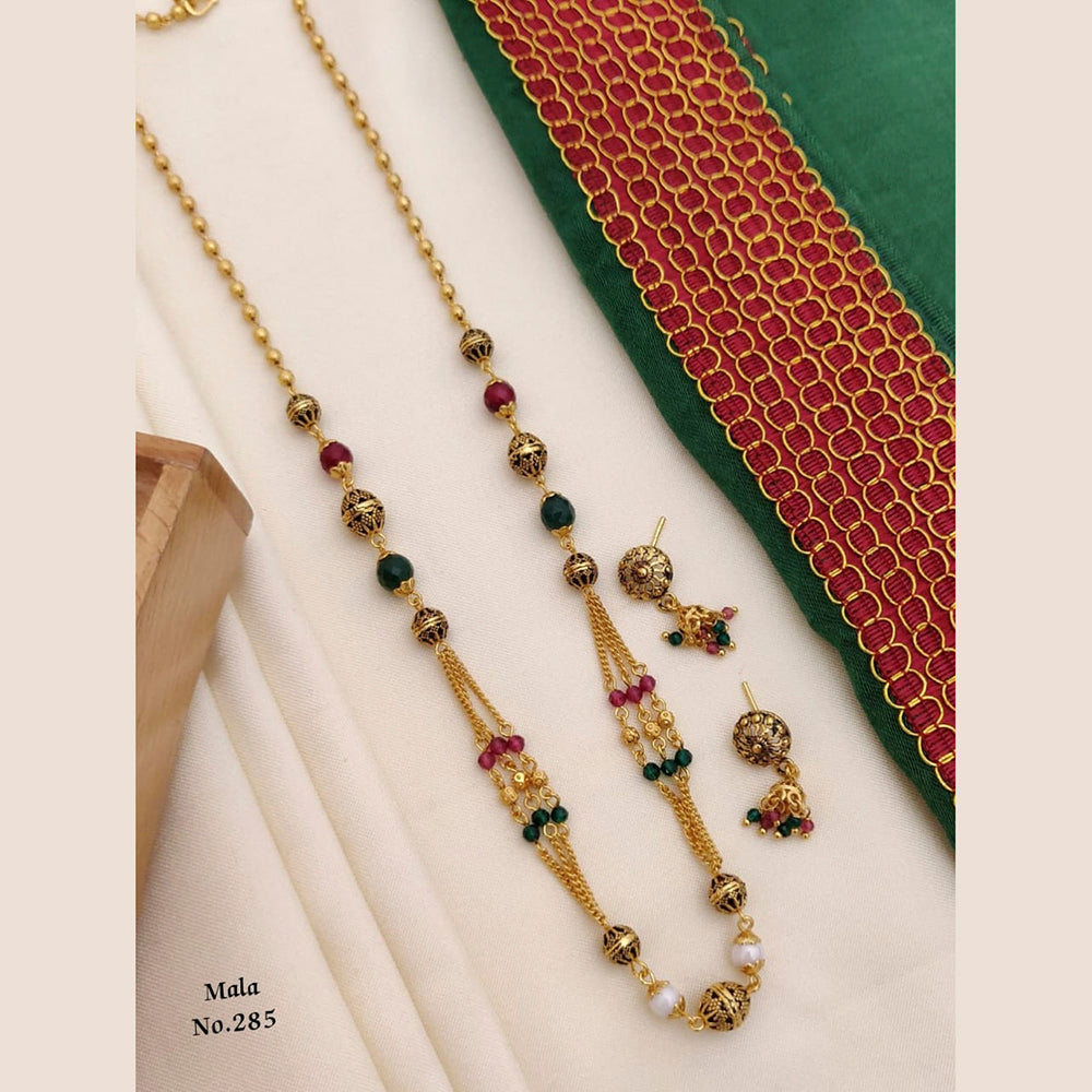 FS Collection Gold Plated Beads Necklace Set