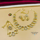 FS Collection Gold Plated AD Stone Jewellery Combo Set