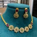 FS Collection Gold Plated Crystal Stone Necklace Set