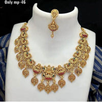 FS Collection Gold Plated Temple Design Necklace Set