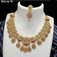 FS Collection Gold Plated Temple Design Necklace Set