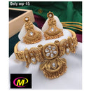 FS Collection Gold Plated Crystal Stone Choker Necklace Set