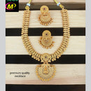 FS Collection Gold Plated Pota Stone Long Necklace Set