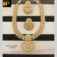 FS Collection Gold Plated Pota Stone Long Necklace Set