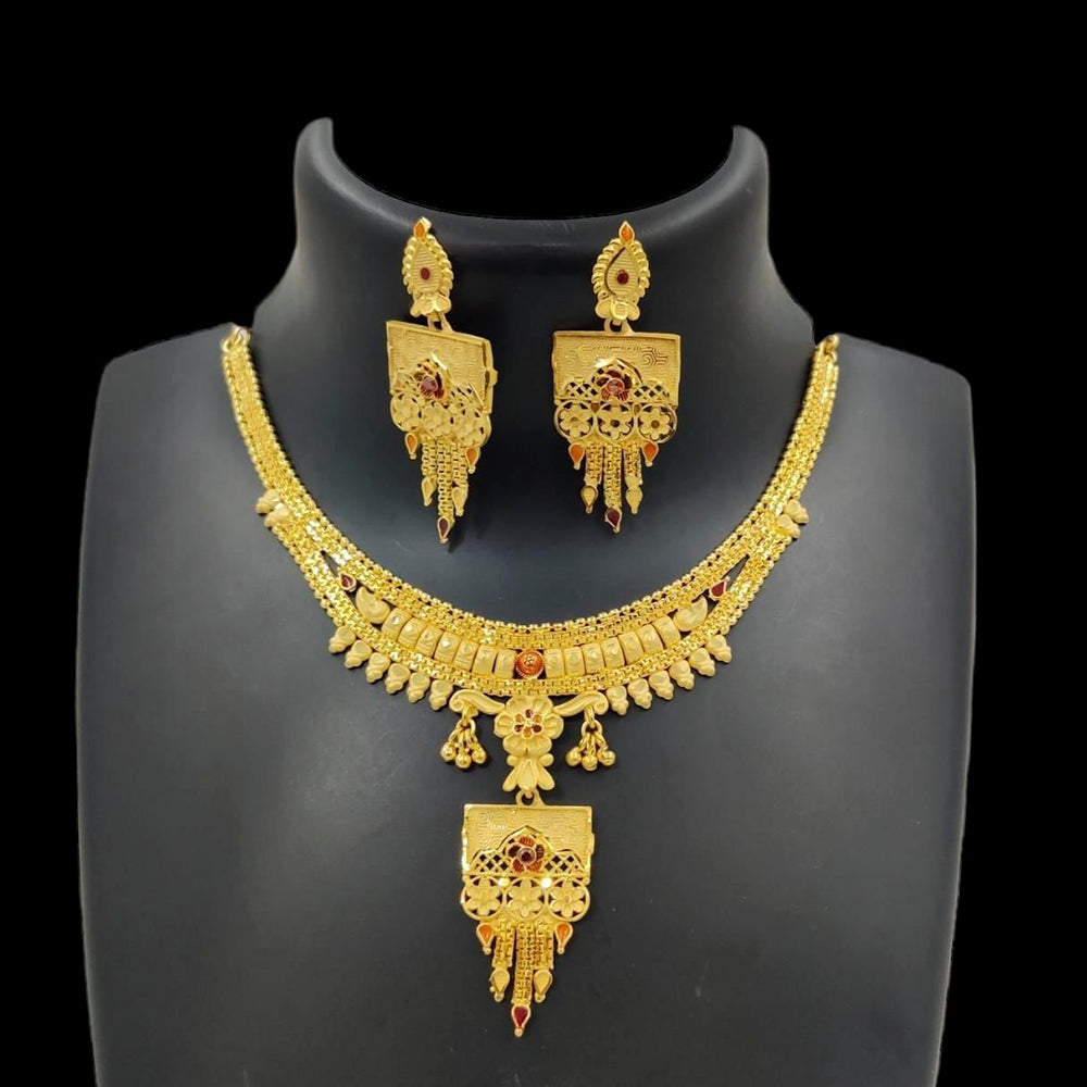 FS Collection Gold Plated Necklace Set