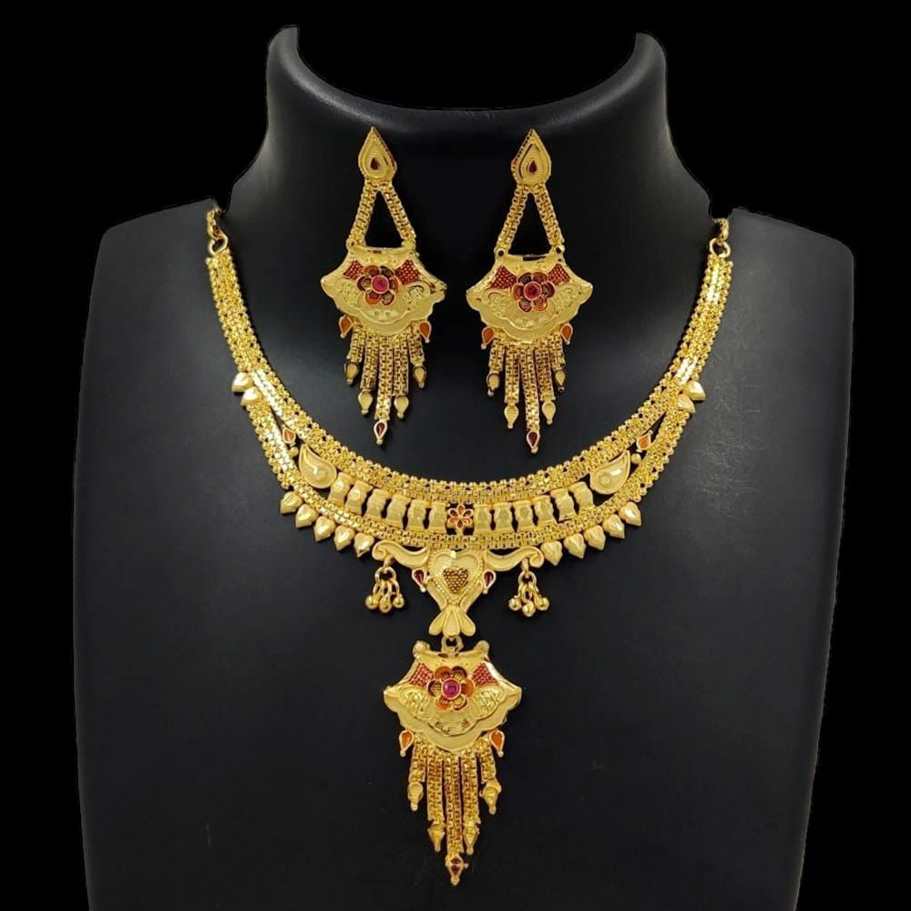 FS Collection Gold Plated Necklace Set