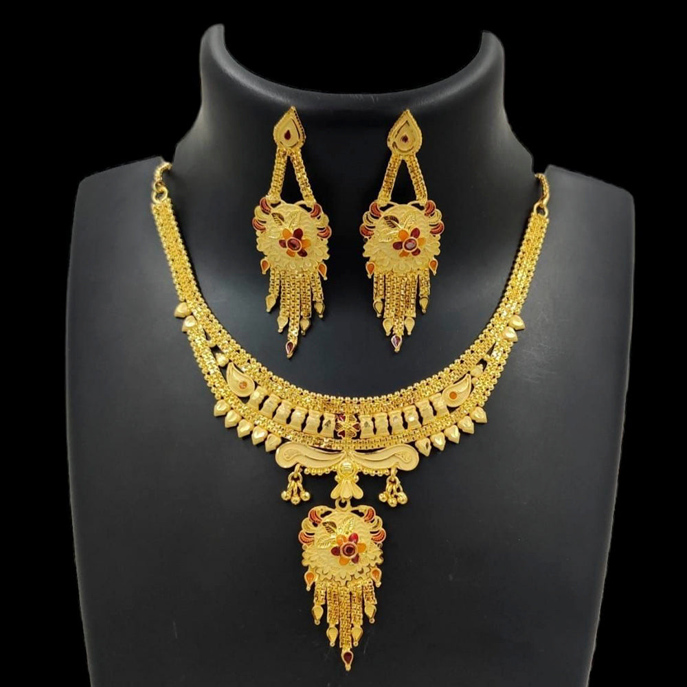 FS Collection Gold Plated Necklace Set
