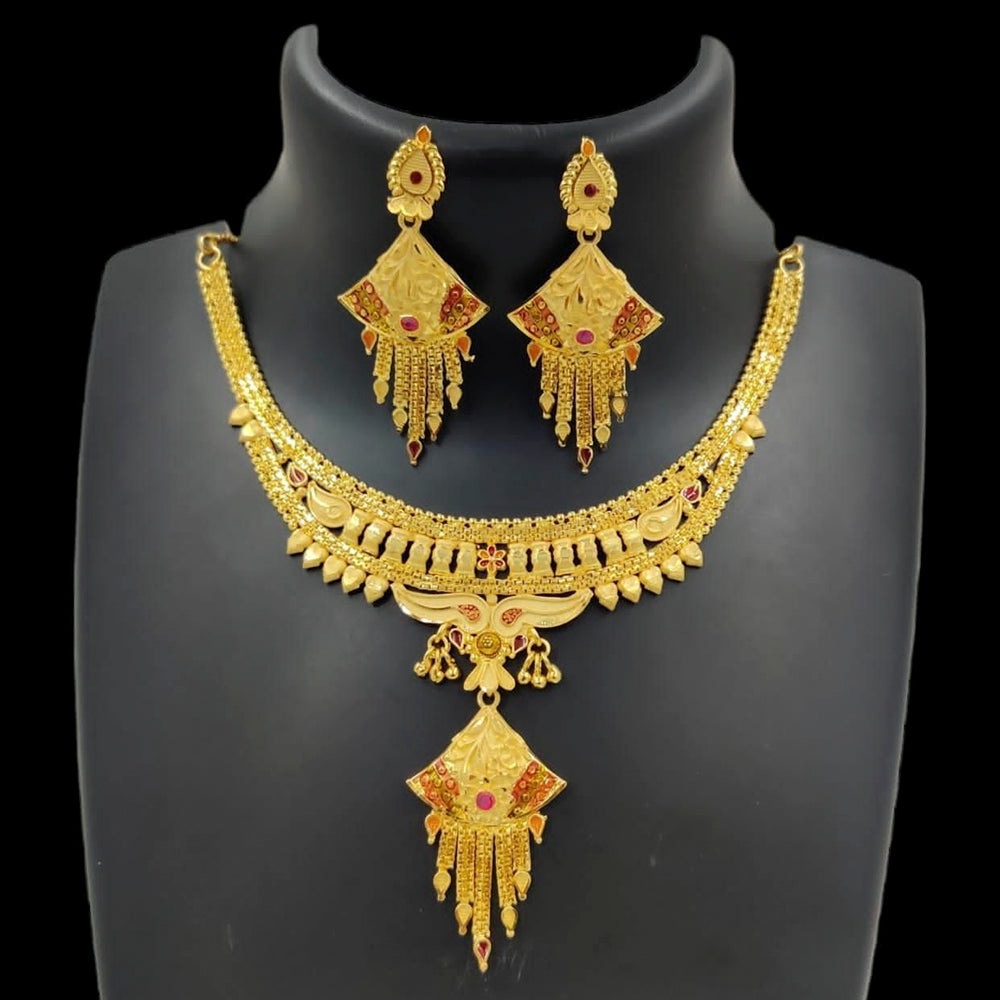 FS Collection Gold Plated Necklace Set