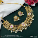 FS Collection Gold Plated Pota Stone Necklace Set