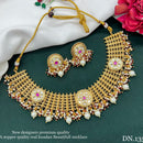 FS Collection Gold Plated Pota Stone Necklace Set