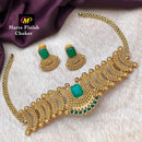 FS Collection Gold Plated Pota Stone Choker Necklace Set