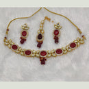 FS Collection Gold Plated Kundan Stone Choker Necklace Set
