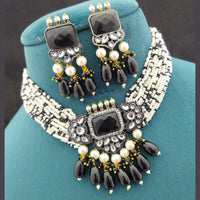 FS Collection Gold Plated Crystal & Beads Necklace Set