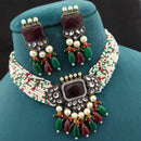 FS Collection Gold Plated Crystal & Beads Necklace Set
