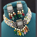 FS Collection Gold Plated Crystal & Beads Necklace Set