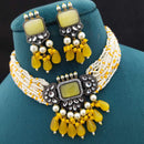 FS Collection Gold Plated Crystal & Beads Necklace Set