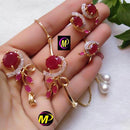FS Collection Gold Plated Crystal Stone Jewellery Combo