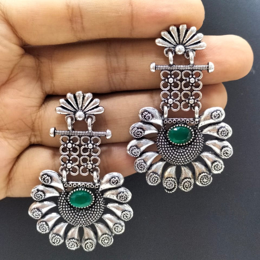 FS Collection Oxidised Plated Dangler Earrings