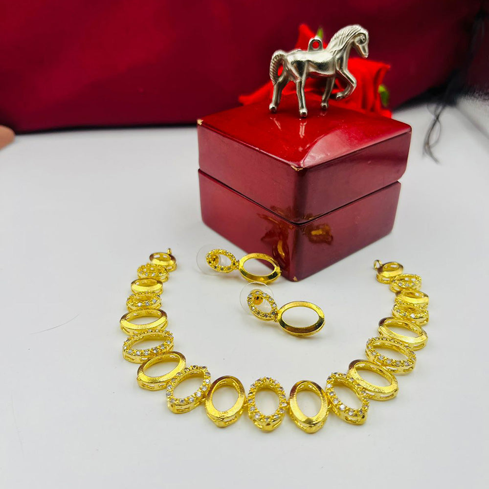 FS Collection Gold Plated Necklace Set