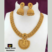 FS Collection Gold Plated Pota Stone Temple Necklace Set