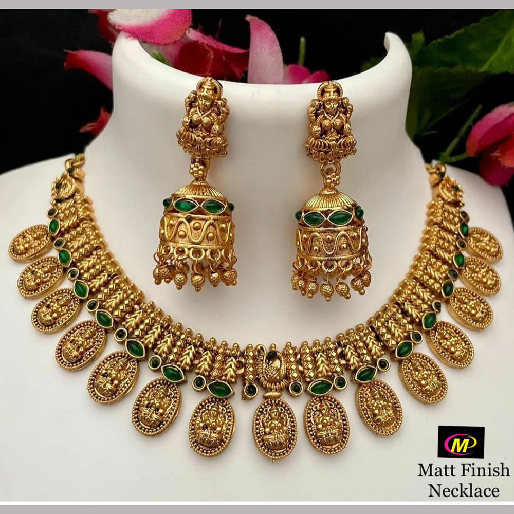 FS Collection Gold Plated Pota Stone Necklace Set