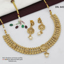 FS Collection Gold Plated Pota Stone Necklace Set