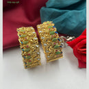 FS Collection Gold Plated Kundan Stone Bangles
