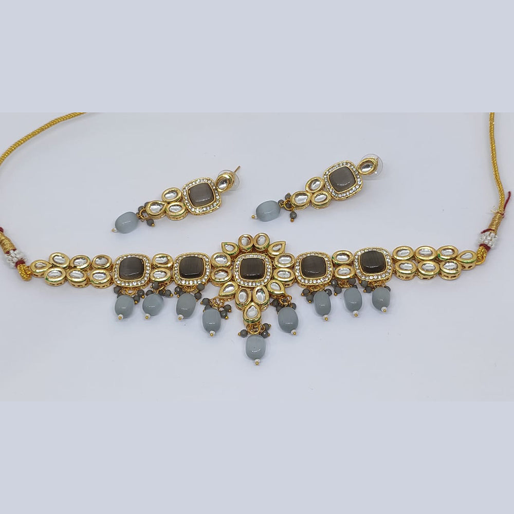FS Collection Kundan Stone Choker Necklace Set