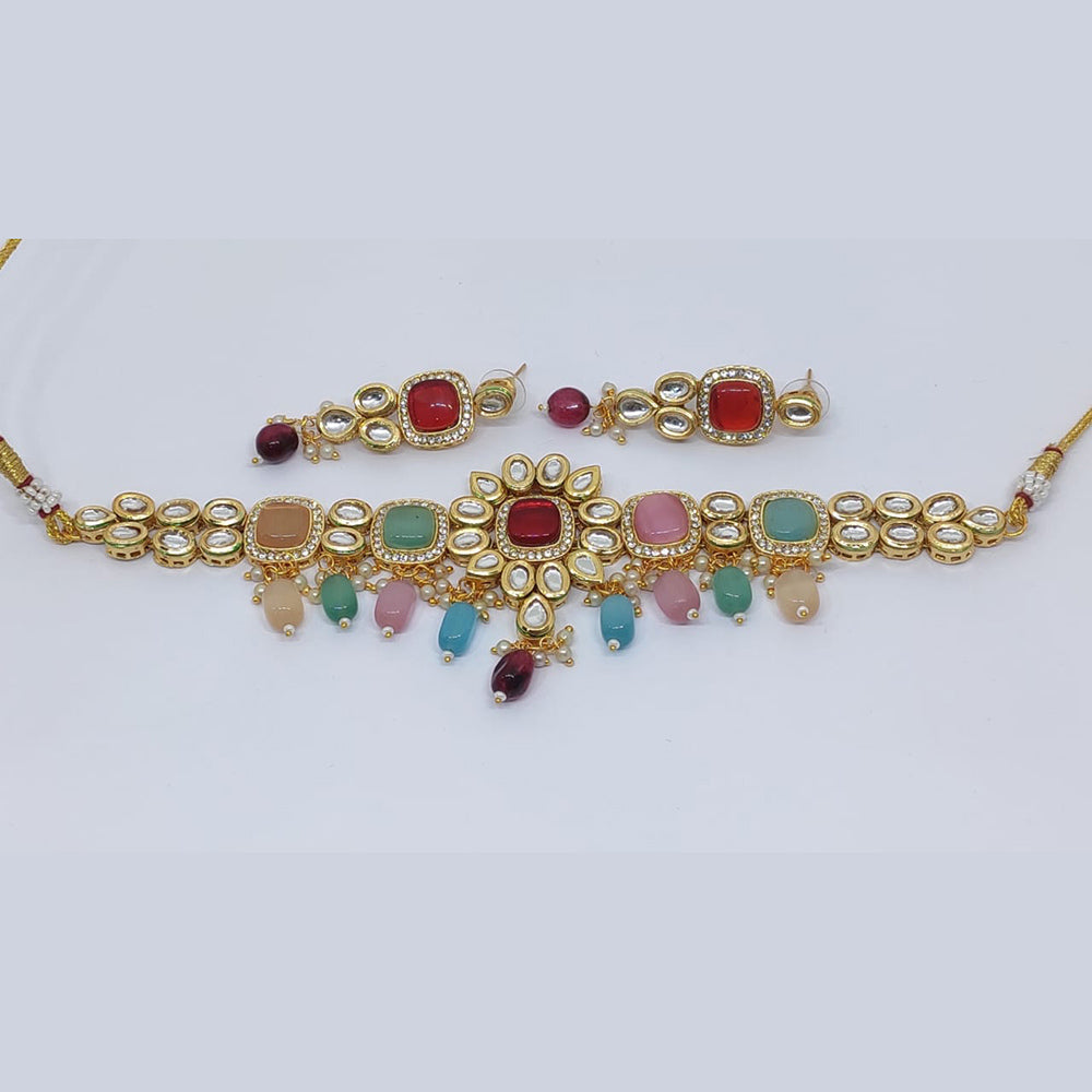 FS Collection Kundan Stone Choker Necklace Set